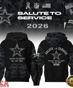 Dallas Cowboys Salute to Service Camo 2026 Black Hoodie, Viral 3D Graphic Tee Dallas Cowboys Salute TO Service Camo 2026 Black Hoodie