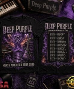 Deep Purple North American Tour 2026 Vintage Rock 3D Shirt, Trending Music 3D Tee Deep Purple North American Tour 2026 Vintage Rock 3D Shirt
