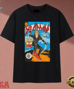 Def Leppard And The Women Of Doom Comic Book Graphic T Shirt, Music 2D Graphic Tee Def Leppard And The Women OF Doom Comic Book Graphic T Shirt
