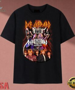 Def Leppard Guitar Graphic Heavy Metal Rock Band T Shirt, Music 2D Graphic Tee Def Leppard Guitar Graphic Heavy Metal Rock Band T Shirt
