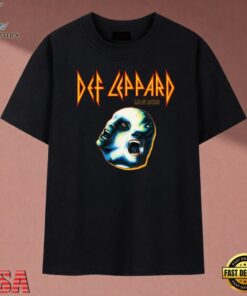 Def Leppard Live Rock Band Graphic Printed T Shirt, Music 2D Graphic Tee Def Leppard Live Rock Band Graphic Printed T Shirt