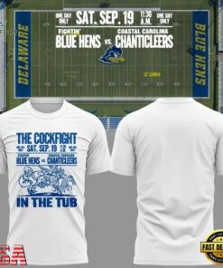 Delaware Fightin' Blue Hens Football The Cockfight 2026 White T Shirt, Viral 3D Graphic Tee Delaware Fightin Blue Hens Football The Cockfight 2026 White T Shirt