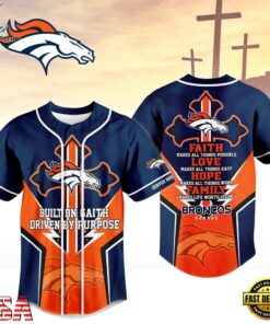 Denver Broncos NFL Blessed Beyond The Score Baseball Jersey, NFL Baseball Shirt Denver Broncos Nfl Blessed Beyond The Score Baseball Jersey