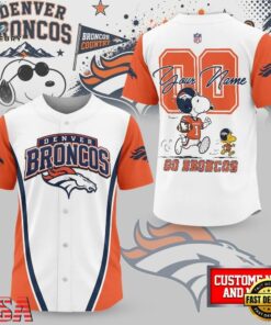 Denver Broncos NFL Snoopy Ultimate Game Day Personalized Jersey Shirt, NFL Baseball Shirt Denver Broncos Nfl Snoopy Ultimate Game Day Personalized Jersey Shirt