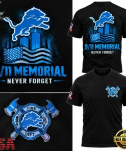 Detroit Lions 911 Never Forget Memorial Limited Edition 2026 Black T Shirt, Viral 3D Graphic Tee Detroit Lions 911 Never Forget Memorial Limited Edition 2026 Black T Shirt