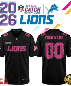 Detroit Lions NFL Crucial Catch 2026 Black Limited Edition Football Jersey, Fashion Football Jersey Detroit Lions Nfl Crucial Catch 2026 Black Limited Edition Football Jersey