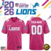 Detroit Lions NFL Crucial Catch 2026 Pink Limited Edition Football Jersey, Fashion Football Jersey Detroit Lions Nfl Crucial Catch 2026 Pink Limited Edition Football Jersey