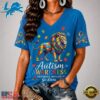 Detroit Lions NFL Different, Not Less Autism Awareness V neck T Shirt, NFL Team V Neck Tee Detroit Lions Nfl Different Not Less Autism Awareness V Neck T Shirt