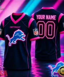 Detroit Lions NFL Electric Glow Custom Football Jersey, Trending NFL Jersey Detroit Lions Nfl Electric Glow Custom Football Jersey