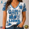 Detroit Lions NFL Football Flowers Team Pride V Neck T Shirt, NFL Team V Neck Tee Detroit Lions Nfl Football Flowers Team Pride V Neck T Shirt