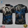 Detroit Lions NFL Michael Myers Sunday Nightmares Horror Halloween 3D T Shirt, Sports Fans 3D Shirt Detroit Lions Nfl Michael Myers Sunday Nightmares Horror Halloween 3D T Shirt