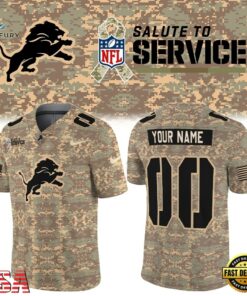 Detroit Lions NFL Salute To Service 2026 Custom Name & Number New Football Jersey, Fashion Football Jersey Detroit Lions Nfl Salute TO Service 2026 Custom Name Number New Football Jersey