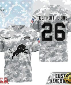 Detroit Lions NFL Salute to Service Custom Name & Number Camo 3D Shirt, Sports Fans 3D Shirt Detroit Lions Nfl Salute TO Service Custom Name Number Camo 3D Shirt