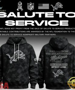 Detroit Lions Salute to Service Camo 2026 Black Hoodie, Viral 3D Graphic Tee Detroit Lions Salute TO Service Camo 2026 Black Hoodie