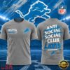 Detroit Lions x Anti Social Social Club Impact Blossom Graphic T Shirt, Viral 3D Graphic Tee Detroit Lions X Anti Social Social Club Impact Blossom Graphic T Shirt