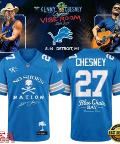 Detroit Lions x Kenny Chesney The Original Vibe Room Tour 2027 Football Jersey, Fashion Football Jersey Detroit Lions X Kenny Chesney The Original Vibe Room Tour 2027 Football Jersey