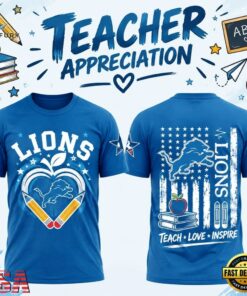 Detroit Lions x Teacher Appreciation 2026 New T Shirt, Viral 3D Graphic Tee Detroit Lions X Teacher Appreciation 2026 New T Shirt