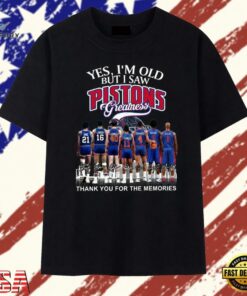 Detroit Pistons Greatness Signatures Vintage Basketball T Shirt, Trendy 2D Print Shirt Detroit Pistons Greatness Signatures Vintage Basketball T Shirt