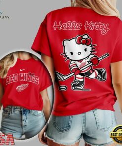 Detroit Red Wings NHL x Hello Kitty Unisex 3D Shirt, NHL Hockey 3D Shirt Detroit Red Wings Nhl X Hello Kitty Unisex 3D Shirt