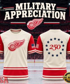 Detroit Red Wings x Military Appreciation Night 2026 Special New T Shirt, Viral 3D Graphic Tee Detroit Red Wings X Military Appreciation Night 2026 Special New T Shirt