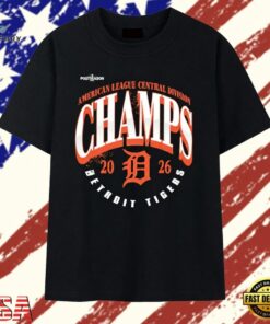 Detroit Tigers 2026 American League Central Division Champs T Shirt, Trendy 2D Print Shirt Detroit Tigers 2026 American League Central Division Champs T Shirt