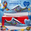 Disney Stitch Autism Awareness Custom Air Force 1 Shoes, Puzzle Piece Graphic Sneakers, Music Lover AF1 Shoes Disney Stitch Autism Awareness Custom Air Force 1 Shoes Puzzle Piece Graphic Sneakers