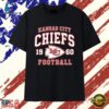 Distressed Kansas City Chiefs 1960 Football T Shirt, Trendy 2D Print Shirt Distressed Kansas City Chiefs 1960 Football T Shirt