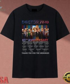 Doctor Who 63rd Anniversary 1963 2026 Signatures Graphic T Shirt, Music 2D Graphic Tee Doctor Who 63rd Anniversary 1963 2026 Signatures Graphic T Shirt