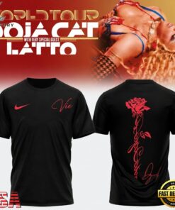 Doja Cat Tour Ma Vie World Tour 2026 Signature Black T Shirt, Trending Music 3D Tee Doja Cat Tour MA Vie World Tour 2026 Signature Black T Shirt