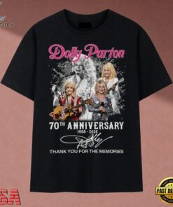 Dolly Parton 70th Anniversary 1956 2026 Signatures Graphic T Shirt, Music 2D Graphic Tee Dolly Parton 70th Anniversary 1956 2026 Signatures Graphic T Shirt