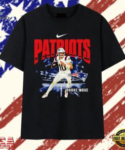 Drake Maye New England Patriots 10 NFL Football T Shirt, Trendy 2D Print Shirt Drake Maye New England Patriots 10 Nfl Football T Shirt