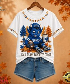 Duke Blue Devils NCAA Fall Is My Favorite Color Football Unisex 3D Shirt, NCAA 3D Graphic Tee Duke Blue Devils Ncaa Fall IS MY Favorite Color Football Unisex 3D Shirt