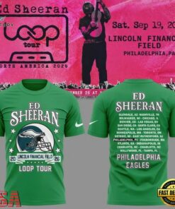 Ed Sheeran Loop Tour 2026 x Philadelphia Eagles T Shirt, Trending Music 3D Tee ED Sheeran Loop Tour 2026 X Philadelphia Eagles T Shirt