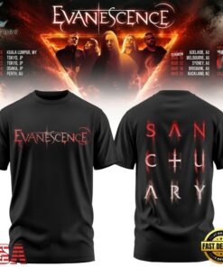 Evanescence Australia & New Zealand Tour 2027 Black T Shirt, Trending Music 3D Tee Evanescence Australia New Zealand Tour 2027 Black T Shirt