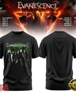 Evanescence Australia & New Zealand Tour 2027 Graphic Design T Shirt, Trending Music 3D Tee Evanescence Australia New Zealand Tour 2027 Graphic Design T Shirt
