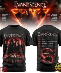 Evanescence Australia & New Zealand Tour 2027 Scheduler T Shirt, Trending Music 3D Tee Evanescence Australia New Zealand Tour 2027 Scheduler T Shirt