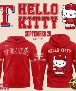 Exclusive Tejas City Connect Texas Rangers x Hello Kitty 2026 Hoodie, Trending Music 3D Tee Exclusive Tejas City Connect Texas Rangers X Hello Kitty 2026 Hoodie