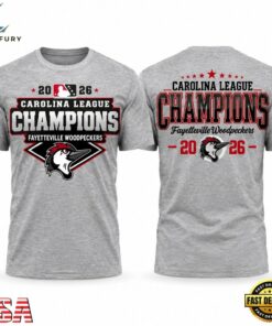 Fayetteville Woodpeckers 2026 Carolina League Champions 3D Shirt, Viral 3D Graphic Tee Fayetteville Woodpeckers 2026 Carolina League Champions 3D Shirt