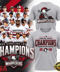 Fayetteville Woodpeckers 2026 Carolina League Champions Limited Edition 3D Shirt, Viral 3D Graphic Tee Fayetteville Woodpeckers 2026 Carolina League Champions Limited Edition 3D Shirt