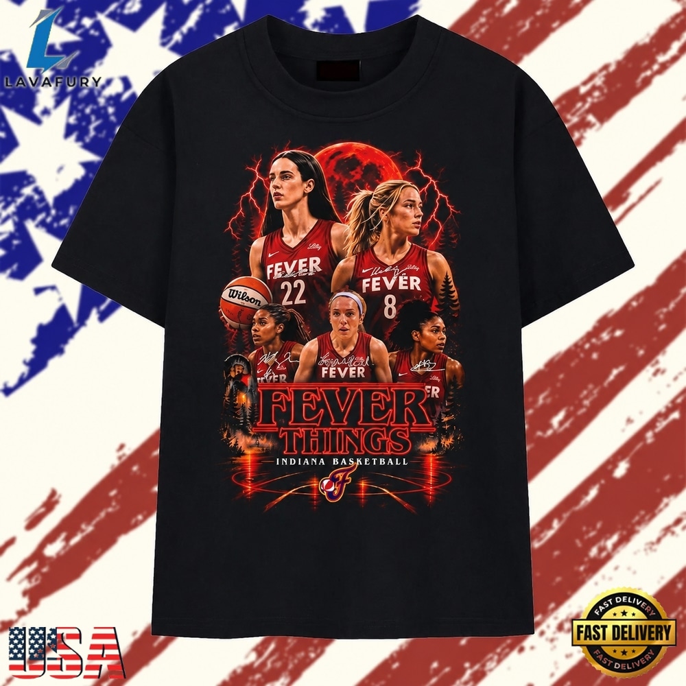 Fever Things Indiana Basketball Team Vintage Horror Graphic T Shirt, Trendy 2D Print Shirt Fever Things Indiana Basketball Team Vintage Horror Graphic T Shirt