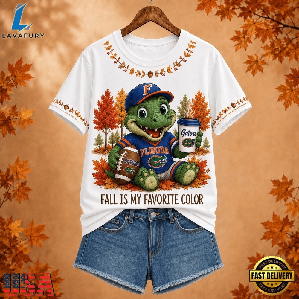 Florida Gators NCAA Fall Is My Favorite Color Football Unisex 3D Shirt, NCAA 3D Graphic Tee Florida Gators Ncaa Fall IS MY Favorite Color Football Unisex 3D Shirt