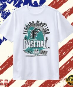 Florida Marlins Baseball 1993 National League Retro T Shirt, Trendy 2D Print Shirt Florida Marlins Baseball 1993 National League Retro T Shirt