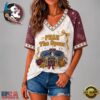 Florida State Seminoles NCAA Floral Stadium Bow V Neck 3D T Shirt, NCAA V Neck Fan Shirt Florida State Seminoles Ncaa Floral Stadium Bow V Neck 3D T Shirt