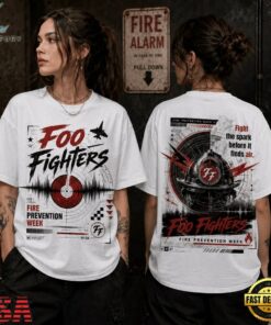 Foo Fighters Fire Prevention Week Rock 3D Shirt, Trending Music 3D Tee Foo Fighters Fire Prevention Week Rock 3D Shirt