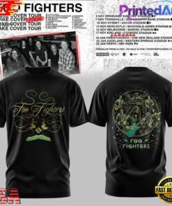 Foo Fighters TAKE COVER TOUR 2026 Black T Shirt, Trending Music 3D Tee Foo Fighters Take Cover Tour 2026 Black T Shirt