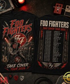 Foo Fighters Take Cover Tour 2026 Vintage Rock 3D Shirt, Trending Music 3D Tee Foo Fighters Take Cover Tour 2026 Vintage Rock 3D Shirt