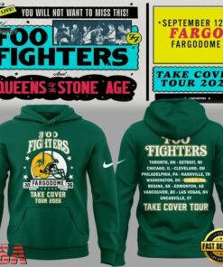 Foo Fighters x North Dakota State Bison Football Take Cover Tour 2026 Hoodie, Trending Music 3D Tee Foo Fighters X North Dakota State Bison Football Take Cover Tour 2026 Hoodie
