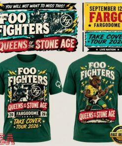 Foo Fighters x North Dakota State Bison Football Take Cover Tour 2026 Mascot Shirt, Viral 3D Graphic Tee Foo Fighters X North Dakota State Bison Football Take Cover Tour 2026 Mascot Shirt