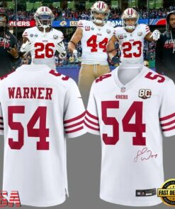 Fred Warner San Francisco 49ers 80th Anniversary Signatures Print Football Jersey, Fashion Football Jersey Fred Warner San Francisco 49ers 80th Anniversary Signatures Print Football Jersey