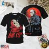 Friday the 13th 1984 Halloween All Over Print T Shirt, Trending Music 3D Tee Friday The 13th 1984 Halloween All Over Print T Shirt